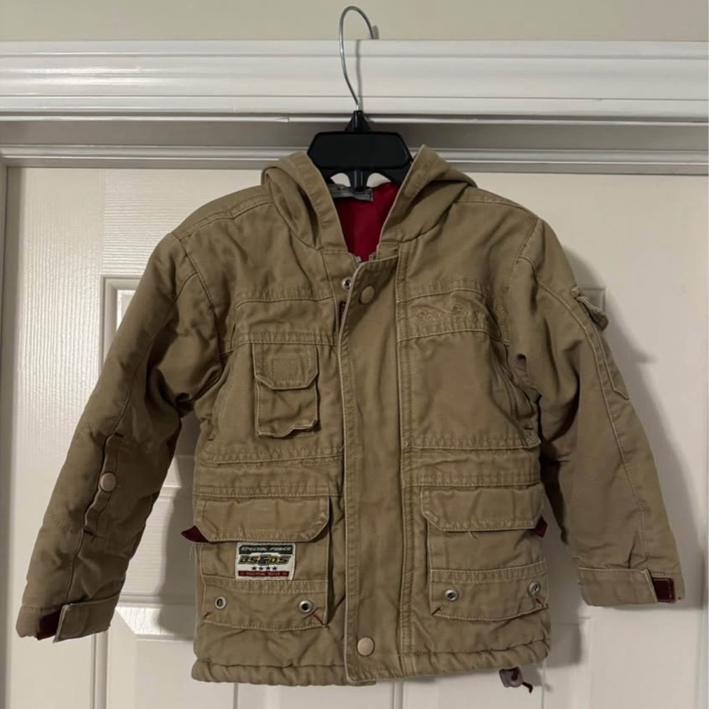 Kids Tan Hooded Jacket